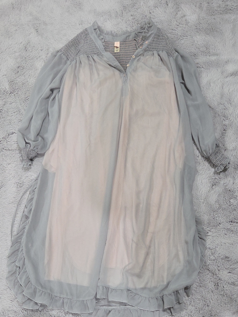 Hot As Hell Hah Light Gray Ruffle Hem Dress